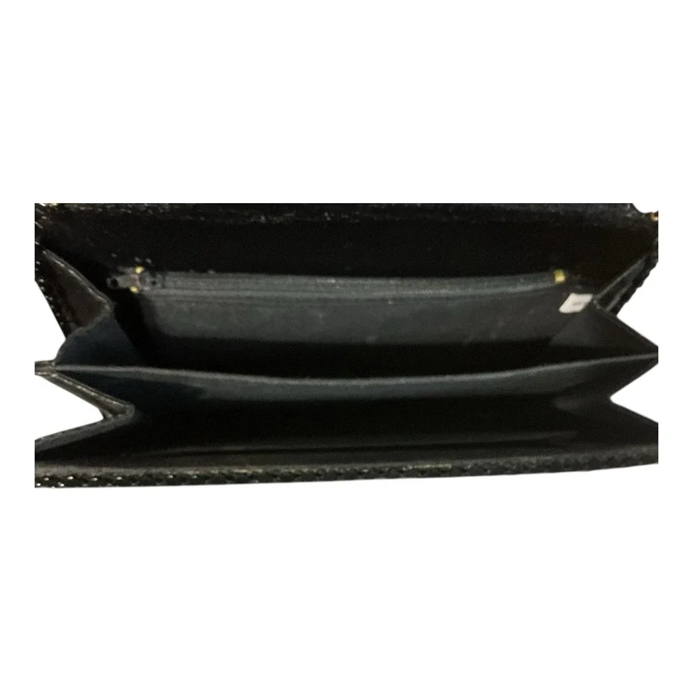 Vintage Metal Mesh Clutch Gold Trim w/ Beade Chain Envelope Style Disco Cocktail